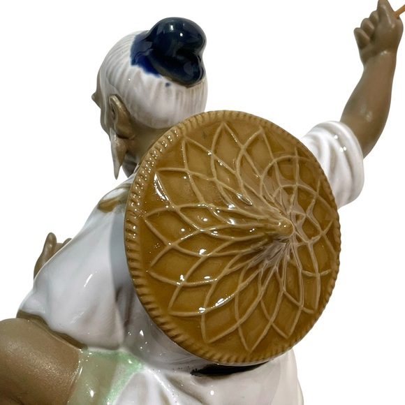 Vintage 1980s Shiwan Mudman Fisheman Chinese Ceramic Figurine Asian Pottery Art - Picture 10 of 13